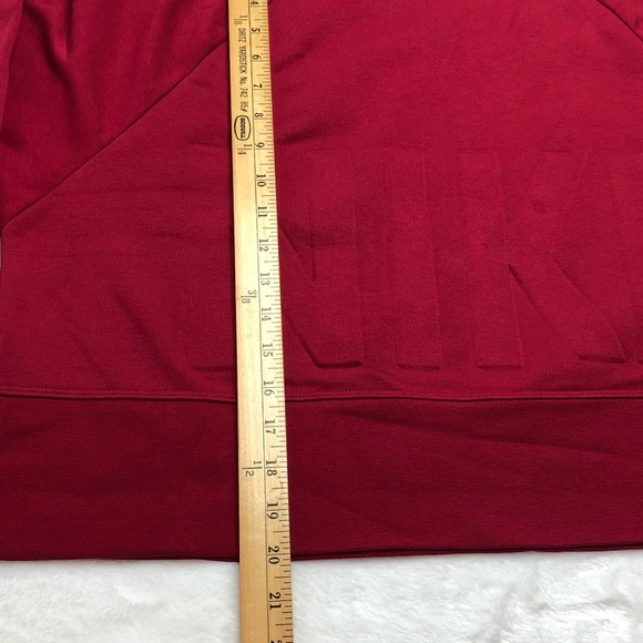 Nike Cropped Versa Dri-Fit Crew Neck Sweatshirt, Embossed Logo, Red, Size M - Picture 8 of 9